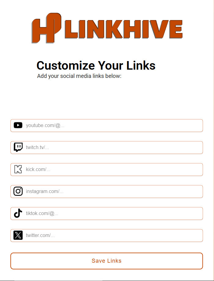 Add your social media links