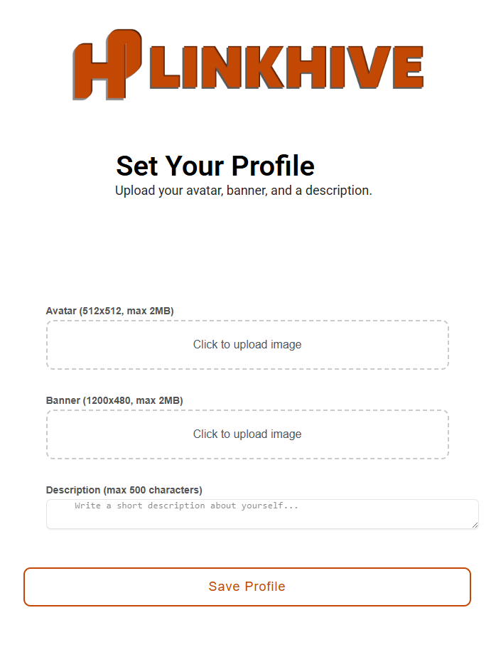 Upload avatar, banner and bio