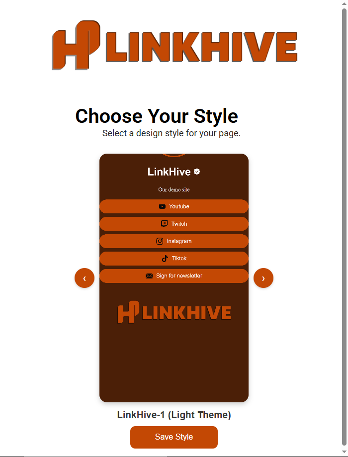 Choose and save a LinkHive style